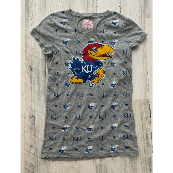 Victoria's Secret PINK KU Kansas University Tee sz M - Picture 1 of 2